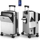 20 Inch Carry-On Luggage with Front Pocket, 22x14x9 Airline Approved