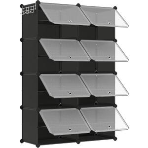 Small Animal Play Pen 8-Tier with Doors, 32-Pair Storage Cabinet