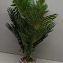 Tall Artificial Palm Tree with Realistic Leaves and Stone Textured Planter