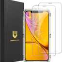 UNBREAKcable 2-Pack Screen Protector for iPhone 11/iPhone XR, Military-Grade Shatterproof Tempered Glass [9H+ Hardness] [Easy Installation Frame] [99.99% HD Clear] for Apple iPhone XR/11