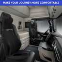 MINUPWELL Truck Seat Cushion, 3PC 100% Memory Foam Seat Cushion for Truck Driver, with Back Support, Semi Truck Accessories for Men Seat - 18x14.5x3.5in, Lumbar Cushion-16.5x15.4x5