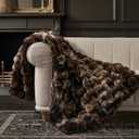 EverGrace Ultra Soft Luxury Fluffy Faux Rabbit Fur Throw Blanket, Thick Warm Bubble Throw for Bed, Cozy Plush Reversible Blankets for Couch, Chair, Sofa, Mocha Brown, 60x80 Inches
