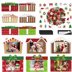 Fovths 24 Pack Fall DIY Foam Picture Frames Craft Kit Thanksgiving Autumn Pumpkin Photo Frame Ornaments with 300 Stickers for Thanksgiving Gifts Holiday Home Party Activities