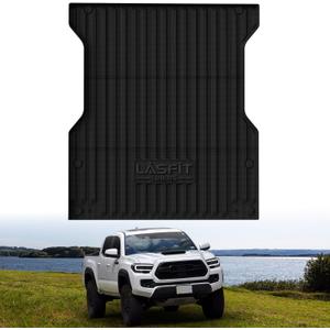 LASFIT Bed Mat for Toyota Tacoma 2024 2025 Truck Bed (5ft,5'Bed), All Weather 5 ft Rubber Car Bed Liner for Toyota Tacoma Accessories, TPE Trunk Mat&Cargo Liner, Black