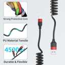 Coiled USB C Cable for Car, 2 Pack Type C Coiled Cable Fast Charging, USB to USBC Coiled Cable, USB C Car Charger Cord for iPhone 17 16 15, Samsung Galaxy S25 S24 S23 Ultra, Pixel 10 9