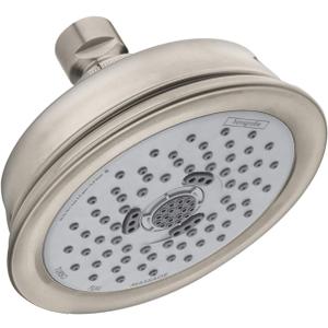 Hansgrohe Croma 100 Classic 5-inch Classic Showerhead 3-Spray in Brushed Nickel, 04930820