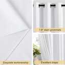 NICETOWN 100% Blackout White Curtains 48 inch Long, Grommet Thermal Window Treatment Full Blackout Curtains for Kitchen/Cafe, 2 Panels, W37 x L48