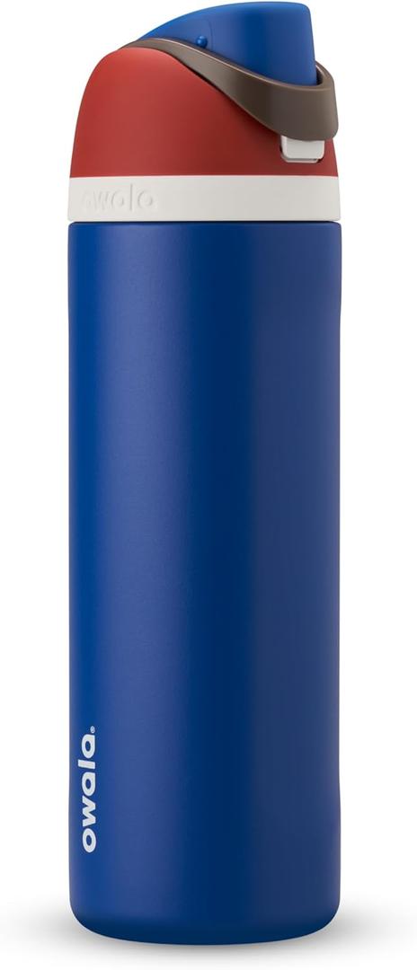 Owala Marvel FreeSip Insulated Stainless Steel Water Bottle with Straw for Sports and Travel, BPA-Free Sports Water Bottle, 24 oz, Captain America