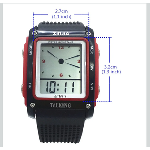 VLONE Black Spanish Talking Watch for Blind, Kids, and the Elderly, Electronic Sports Talking Watches Gatget Gift (829TS-MX), Black