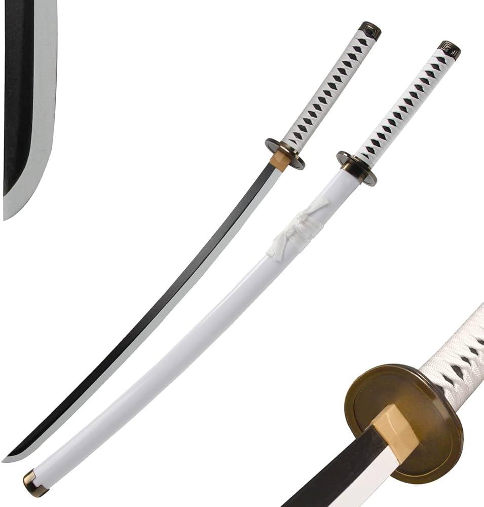 UMANI® Anime Samurai Sword Demon Slayer Sword 41 Inch Decorative Collectible Sword (Wooden)(MGTT) (1007-ZORRO White)