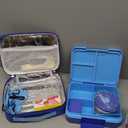 Bento Lunch Box Set for Kids with 8.5oz Hot Food Jar Leak-Proof Lunch Food Container with Insulated Lunch Bag for Toddlers Girls Boys Teens to School, Office, Picnic, Camping, Travel - Blue