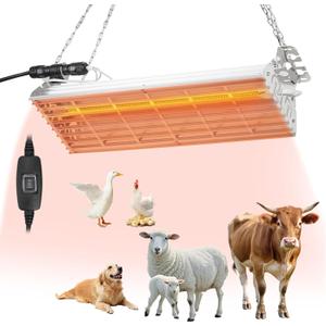 Large Heat Lamp for Chicken Coop, 400 Watts Carbon Fiber Chicken coop Heater, Adjust 2 Mode Temp&Hanging Height, Waterproof,Indoor & Outdoor Heater,For Cow,Sheep,Livestock, Size:16.3x5.31x3inch (400W)