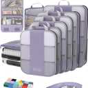 10 Set Compression Packing Cubes for Travel Essentials,Compressible Expandable Packing Cubes for Suitcase,OlarHike Luggage Organizer Bags for Travel,Handy Helper for Organizing Clothes(Purple Gray)