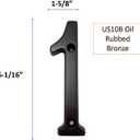 QCAA Traditional Heavy Forged Brass House Number, 6", 1, US10B Oil Rubbed Bronze, 1 Pack, Made in Taiwan