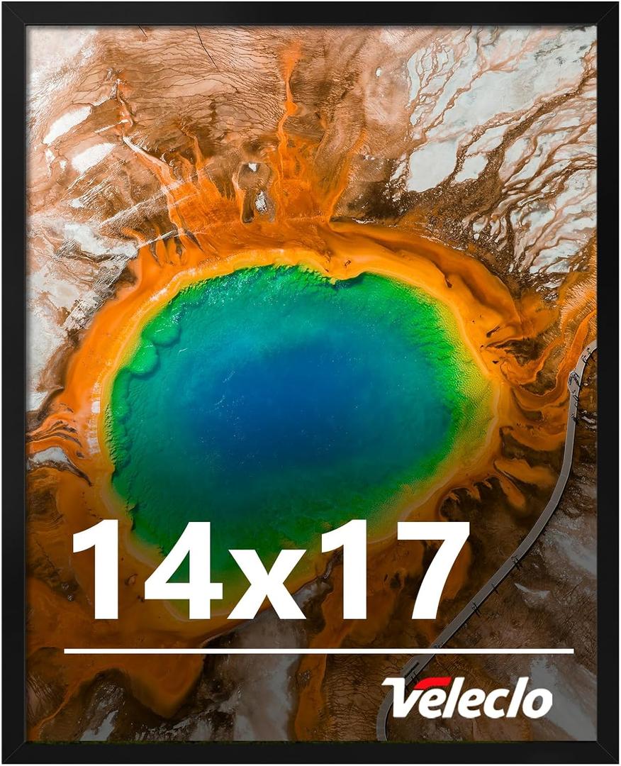 14x17 Picture Frame for Wall Display, 14x17 Black Picture Frame with Shatter Resistant Plexiglass, Stable and Sturdy 14 x 17 Poster Frame for Wall Display, Handpicked Gift Collection, 1 Pack