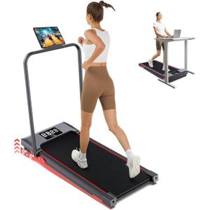 Walking Pad Treadmill with Incline and Handle Bar, 7.5MPH Under Desk Treadmill for Home Office, 360 Lbs Capacity Portable Treadmills with Remote Control, Led Display