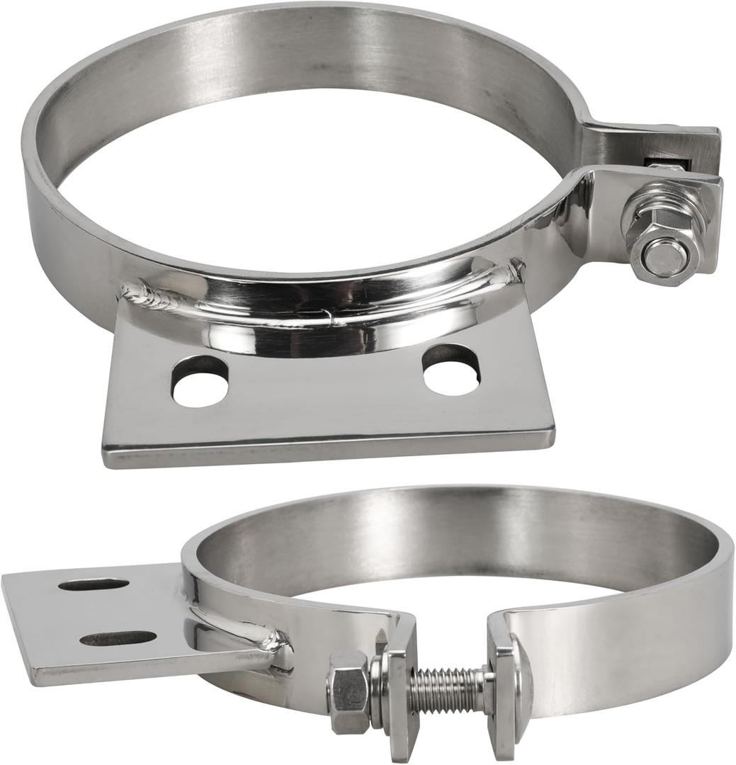 5" Stack Exhaust Clamp for Peterbilt 379 359 1987-1993 Exhaust Stack Pipe 5 inch Mount Bracket Replace 10294 (2)