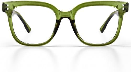 miyya 1.0 Reading Glasses for Women, Fashion Readers for Women Spring Hinge Eye Glasses, Blue Light Reading Glasses