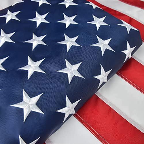 American Flag 4x6 FT, US Flags USA High Wind with Embroidered Stars, Sewn Stripes, Brass Grommets, Durable USA Flag Outdoor Outside