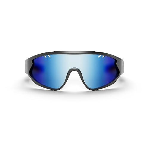 Reebok Voltage Smart Audio Sunglasses, Blue Mirror Polarized Lens, Unisex, HiFi Bluetooth Sport Glasses with UV Protection - Powered by Lucyd