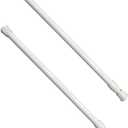 Tension Rod,Extendable Curtain Poles,30-50cm Extendable Hanging Bar,No Drill Spring Net Voile Curtain Tension Pole Adjustable Telescopic Rods Extendable for Kitchen (White,2Pcs)