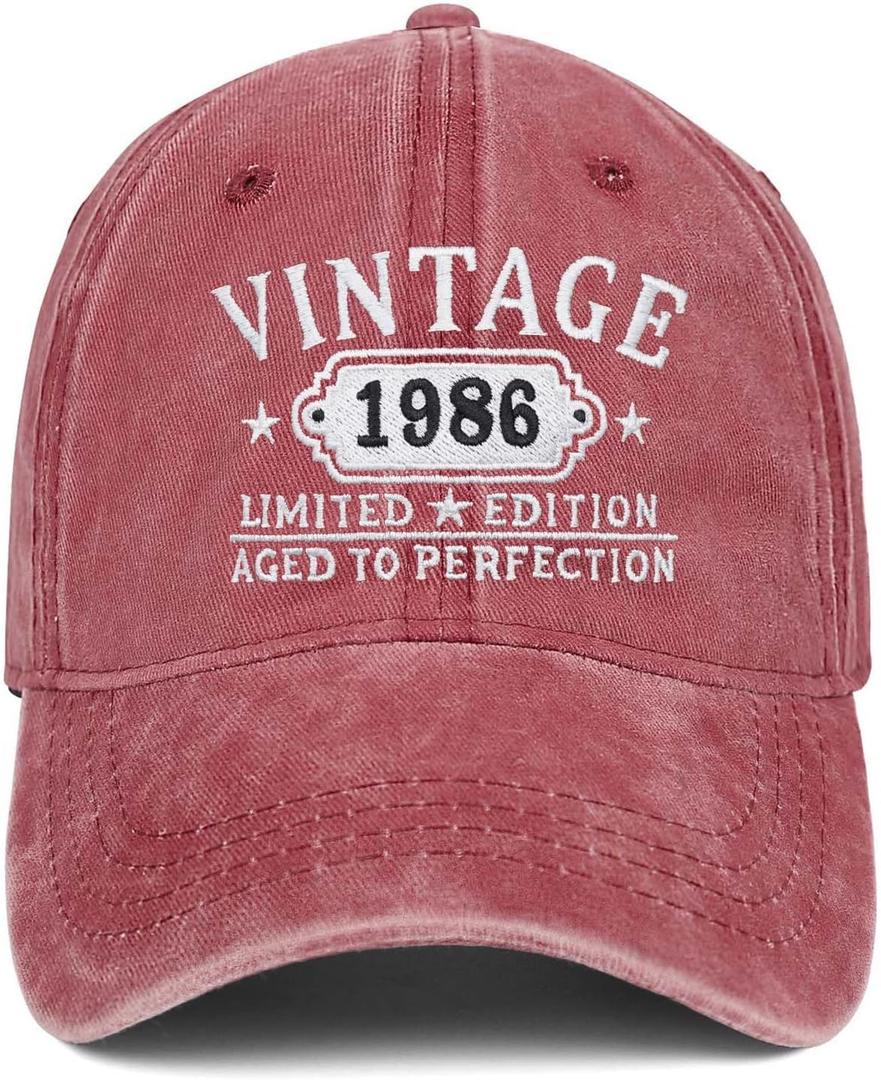 40th Birthday Gifts Women Men Vintage 1985 Embroidered Baseball Cap Gift Ideas Hat (One Size)