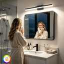IZORRO Modern Bathroom Vanity Light 48 inch, Rotatable, 36W Dimmable Led Bathroom Light Fixture Over Mirror, Black Vanity Light Bar (5 Color Temperature)