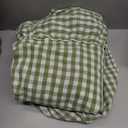 Romanstile Gingham Ruffled Tablecloth Rectangle - Waterproof Linen Cotton Checkered Table Cloth, Outdoor Plaid Table Cover for Picnic, Camping, Party - 60 x 84 Inch, Sage