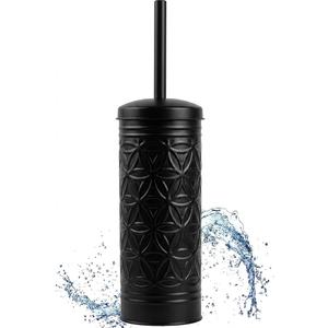 Autumn Alley Black Toilet Brush and Holder Bathroom Accessories, Bathroom Toilet Brush for Modern Bathroom Decor, Standing Farmhouse Toilet Bowl Brush with Holder, White Bathroom Decor Sets
