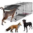 Toriexon Large Live Catch Animal Traps Black 51.2 x 19.7 x 17.7 inch, Easy to Set and Release Live Animal Trap, Collapsible Large Animal Catcher Cage for Large Dogs, Foxes