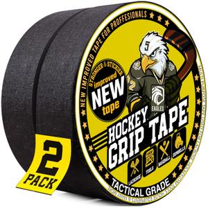 EAGLES Hockey Tape Multipurpose Cloth Tape 60 Feet/Roll for Lacrosse Baseball & Softball Bats, Pullup Bars, Sports Gift Perfect for Wrist, Ankle, Foot, Gymnastics Bar Tape, Fde Grip Tape (Black)