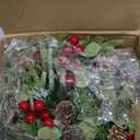 Lyrow 8 Pcs Christmas Candle Rings Wreath Xmas Kitchen Cabinet Mini Wreath Artificial Berries Snowy Pine Candle Ring Holder for Christmas Chandelier Home Table Centerpiece Indoor Decor