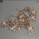 Yookeer 36 Pcs Gingerbread Christmas Ornaments Wood Christmas Tree Bow Hanging Ornaments Vintage Farmhouse Xmas Decoration Tags with Rope Decor for Winter Holiday Decorations