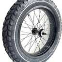20''x4.0 Fat Bike Front Wheel Double Wall Rim with Puncture Resistant Tire All Terrain Bolt On and Hub 36x12G Spokes Black Alloy Aluminum Snow Bicycle Folding Fatbike Wheel Assembly