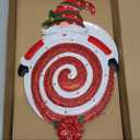 Solar Christmas Santa Stake with Red Glitter Lollipop Light