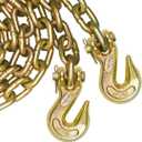 VULCAN Safety/Binder Chain with Clevis Grab Hooks - Grade 70-1/2 Inch x 10 Foot - 11,300 Pound Safe Working Load, G70 1/2" x 10' w/Grab Hooks
