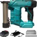 Electric Nail Gun Battery Powered, 2 in 1 Cordless Brad Nailer 18 Gauge, 18GA Staple Gun Stapler Battery Operated with 2.0Ah Battery, Charger, 1000pcs Nails and 200pcs Staples for DIY, Wood, etc