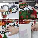 Quimoy Christmas Bathroom Rugs, Non Slip Washable Gnome Bath Mat, Cute Gnome Beige Bath Rug for Christmas Winter Bathroom Decor