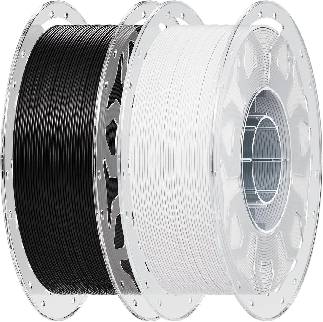 Creality 2 kg Black & White PLA 1.75mm Filament, 3D Printer Filament Bundle, 1.0kg (2.2lbs) Spool, Enhanced Toughness No Warp, Accuracy 0.03mm Printing Filament, for 3D Printers