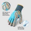 COOLJOB TPR Impact Resistant Safety Work Gloves with Grip, Sandy Nitrile Dipped Utility Gloves for Construction Workers, Size L