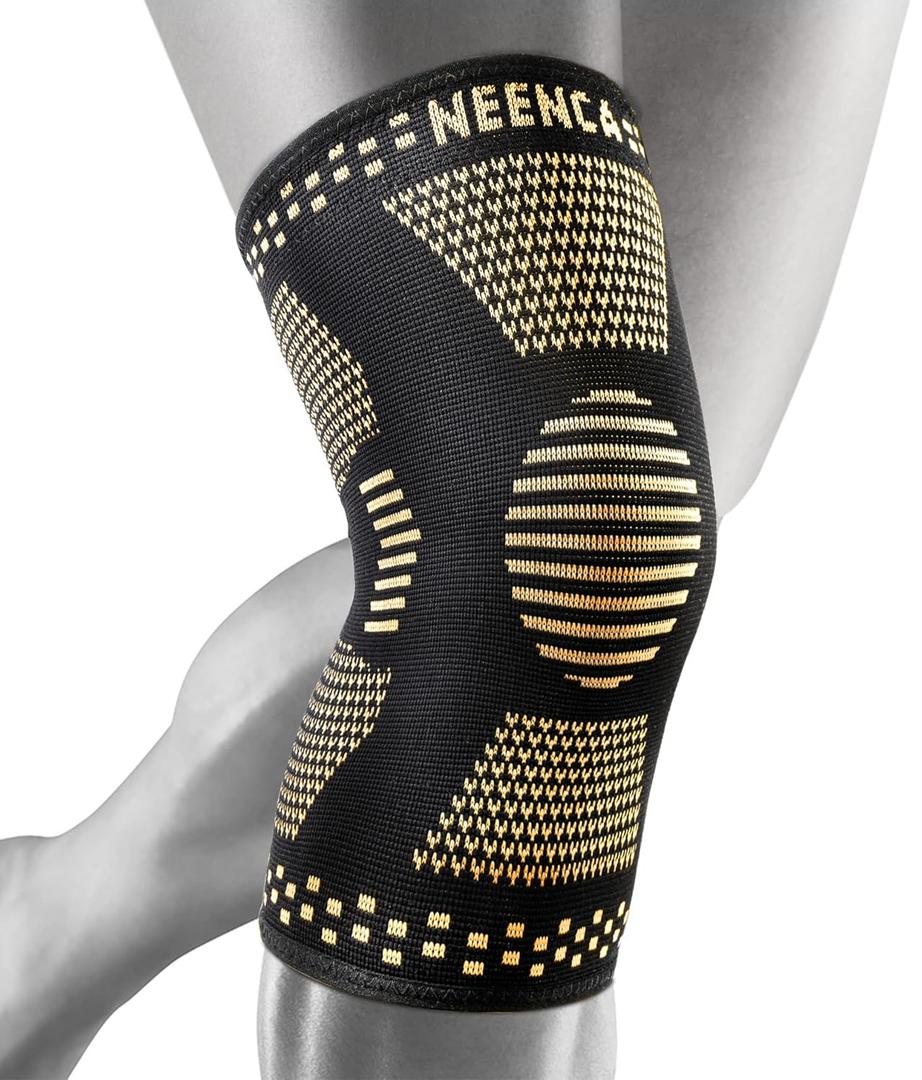 NEENCA Copper Knee Braces for Knee Pain Relief - 2 Pack Knee Sleeves Set, Knee Compression Sleeves with Copper Ions Infused Fiber for Sports, Workout, Arthritis, Meniscus Tear- FSA/HSA Eligible (Large)