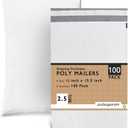 PackageZoom Poly Mailers 12x15.5 100 Pcs Self-Seal Shipping Envelopes For Businesses, Strong Adhesive Mailing Bags, Tear & Water-Resistant Protective Shipping Bags Light Grey