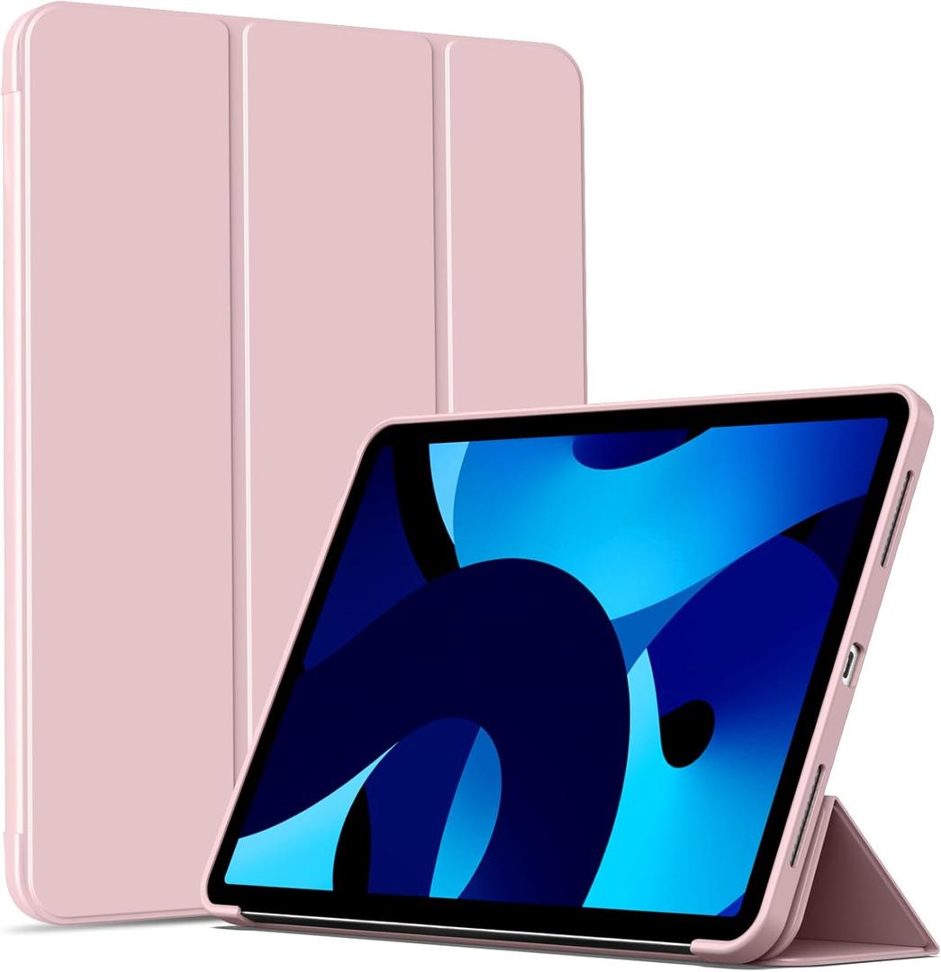 Case for iPad (A16) 11th Generation 11 Inch 2025, iPad 10th Generation 10.9 Inch 2022, Slim Trifold Stand Smart Case with Soft TPU Back Shell Cover, Support Touch ID, Auto Wake/Sleep - Pink-1