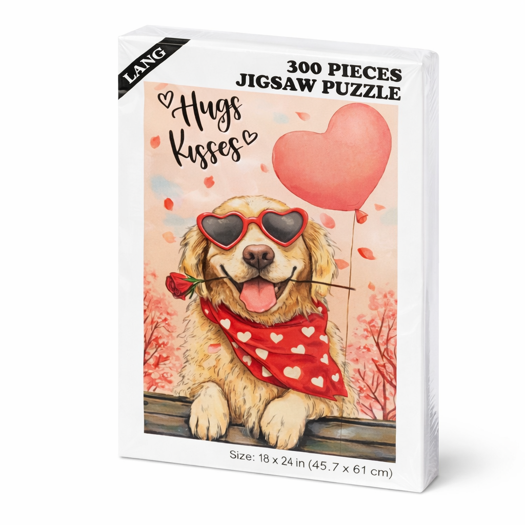 300 Pieces Dog Jigsaw Puzzle for Ages 14+, Cute Vibrant Colorful Fabric Dog Puzzle for Adults & Teens, Challenging Puzzle Game, Ideal for Family Game Night & Gift