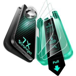 ESR 3 Pack 9H+ Glass for iPhone 16 Pro Max Screen Protector, [Military Grade Shatterproof & Longest Durable] Armorite Ultra-Tough Tempered Glass with UltraFit Tray