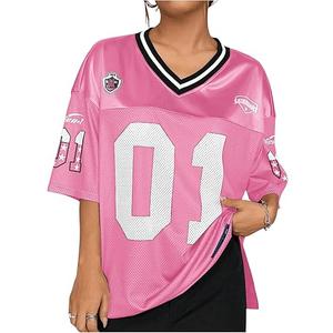 Floerns Women's Camo Print Team Sports T Shirts V Neck Basketball Jersey Tee Shirts, Pastel Pink,  XS Floerns Women's Camo Print Team Sports T Shirts V Neck Basketball Jersey Tee Shirts, Pastel Pink,  XS