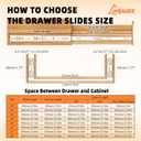 2 Pairs Full Extension Drawer Slides, 14 Inch Heavy Duty Drawer Runners, Side Mount Dresser Cabinet Rails, 1.77 Inch Width Slides for Kitchen Cabinet, 100LB(45kg) Capacity, Anti-Rust & Long-Lasting