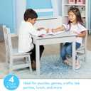 Melissa & Doug Solid Wood Kids Table and Chairs (2), Premium Quality Wooden Toddler Table and Chair Set for Kids Playroom Furniture & Montessori Classroom Furniture for Boys & Girls Ages 3+, Grey