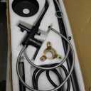 Freestanding Bathtub Faucet, Floor Mount Bathtub Faucet with 2 Water Outlet Modes, Swivel Gooseneck Spout with Hand Shower, Brass Single Handle Tub filler, Max Flow Rate 7.4 GPM, Matte Black