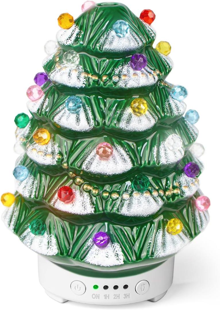 2 x ARVIDSSON Christmas Essential Oil Diffuser, Festive Aromatherpay Diffuser for Essential Oils, Ceramic Ultrasonic Oil Diffusers for Home, Christmas Tree Diffusers Gift for Women